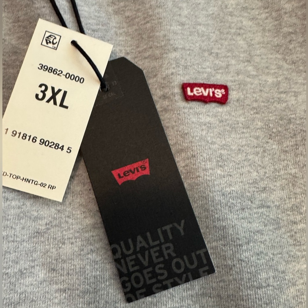 Levi's Heather Gray Sweatshirt with Red Logo